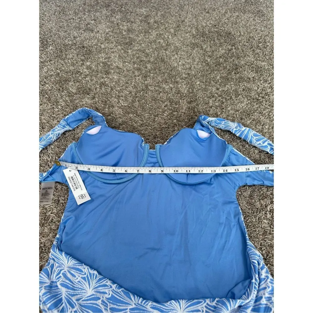 NWT Baltic Born Alanya One Piece Swimsuit Blue/White Floral Textured Women’s XL - Image 12