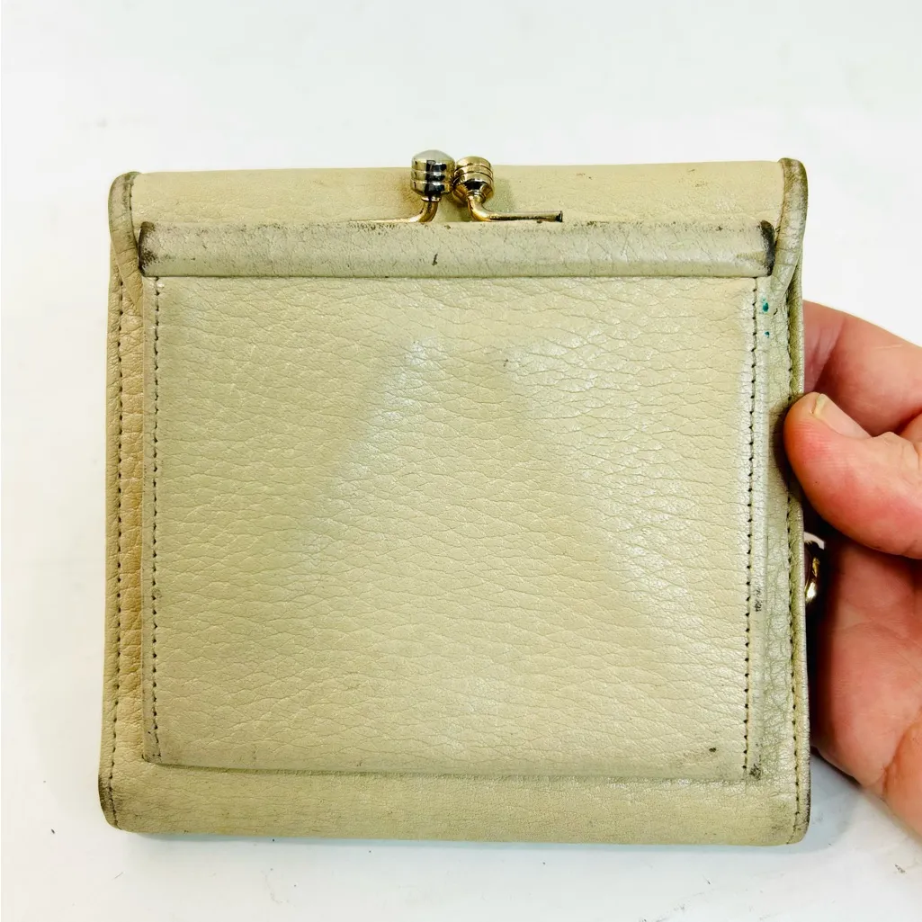 Dooney & Bourke Vintage Wallet, Bone All Weather Leather, British Tan, Kisslock - Image 4