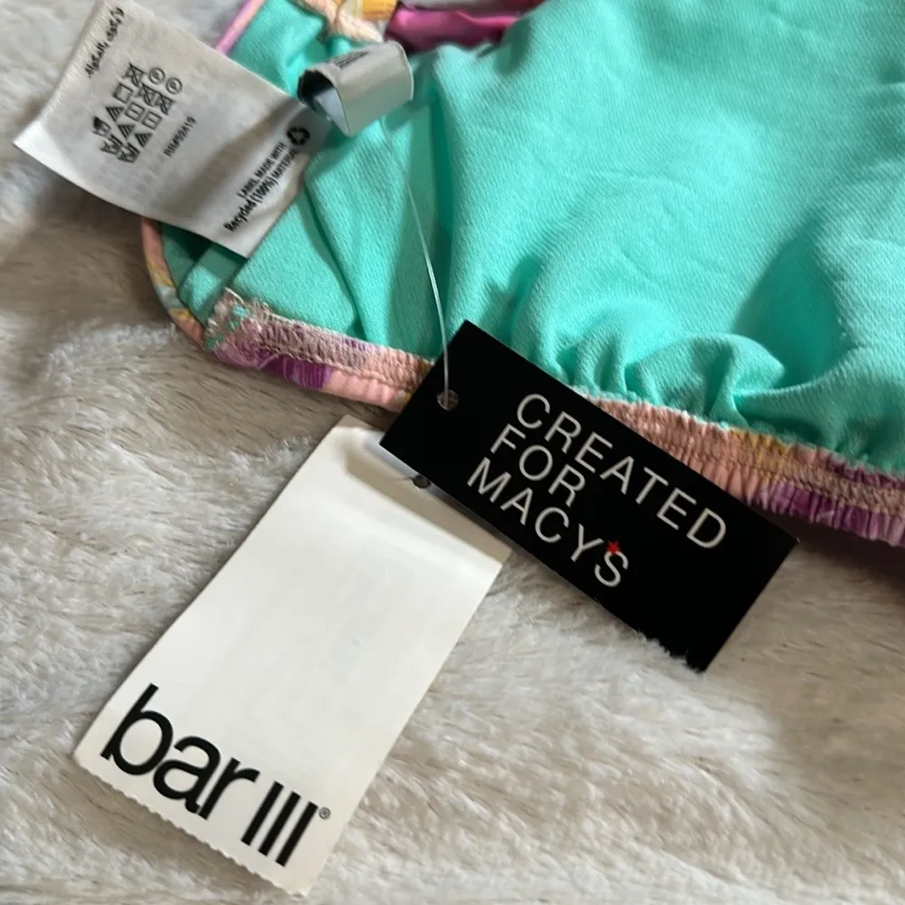 Bar III Swim Top Criss Cross Back Hawaiian Bralette Bikini Top size Medium NEW - Image 14