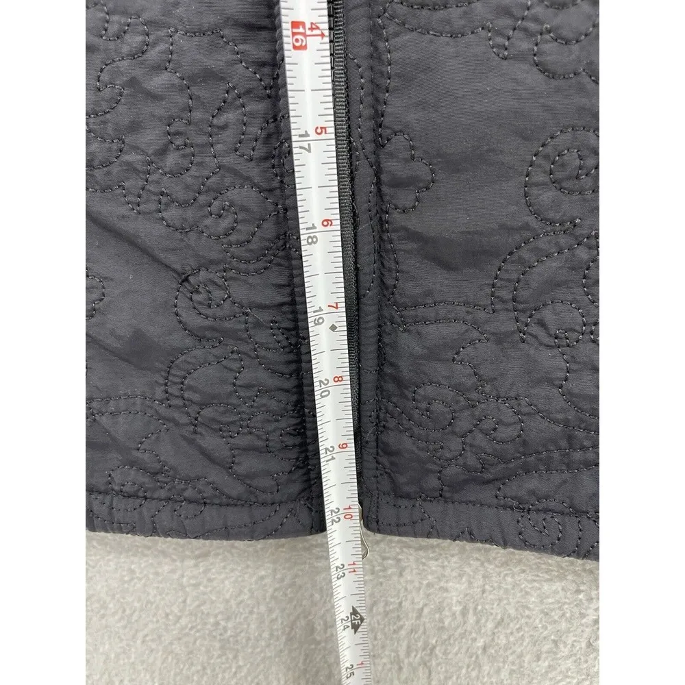 Lucy Women's Vest Black Quilted Full Zip Size Small Lined Fleece - Image 5