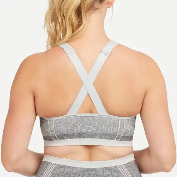 Spanx Seamless Sculpt Medium Impact Sports Bra in spacedye cloudy grey - Image 2