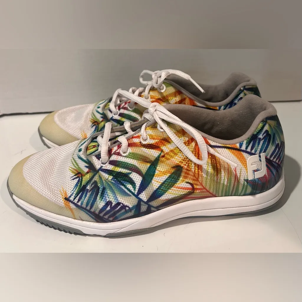 Footjoy Leisure Spikeless Floral Tropical Design Lace‎ Up Women’s Golf Shoes 7.5 - Image 5