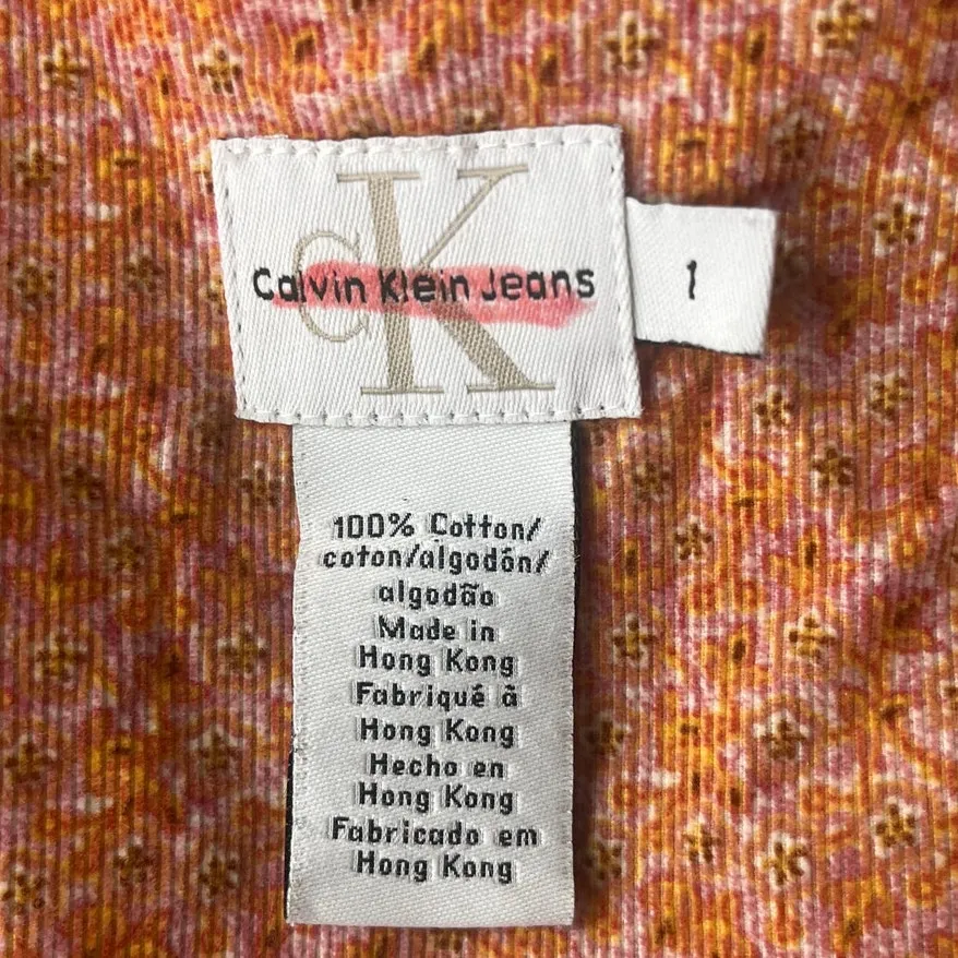 Vtg Y2K Calvin Klein Jeans Corduroy Babydoll Dress 1 Cottagecore Boho Romantic - Image 10