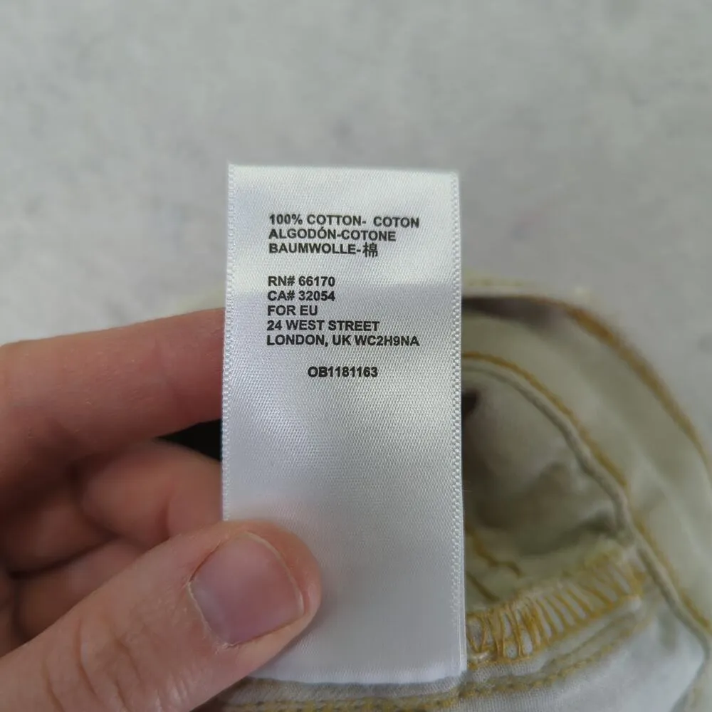 BDG Cowboy Jeans Cream Wash Women's Size 26 100% Cotton Rigid Denim Straight Leg - Image 8