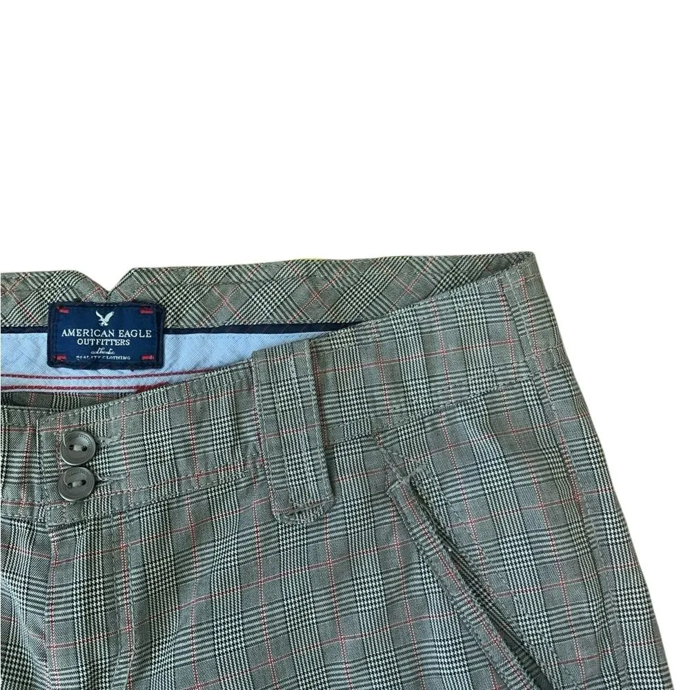 Y2K American Eagle Outfitters 8 Casual Plaid Flare Corpcore Trouser Preppy Pants - Image 9