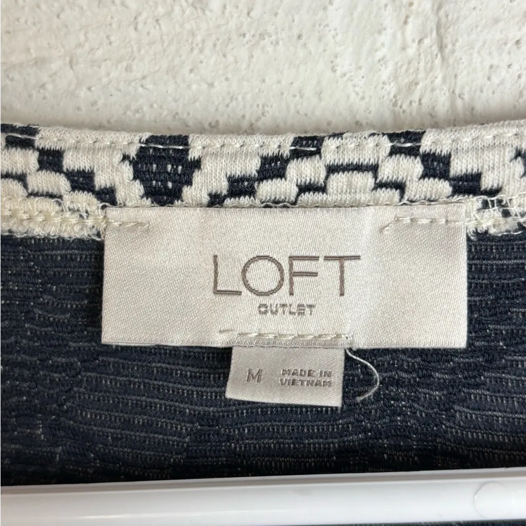 Loft Outlet Women’s Black and White Business Casual Formal Mini Dress Sz Medium - Image 3