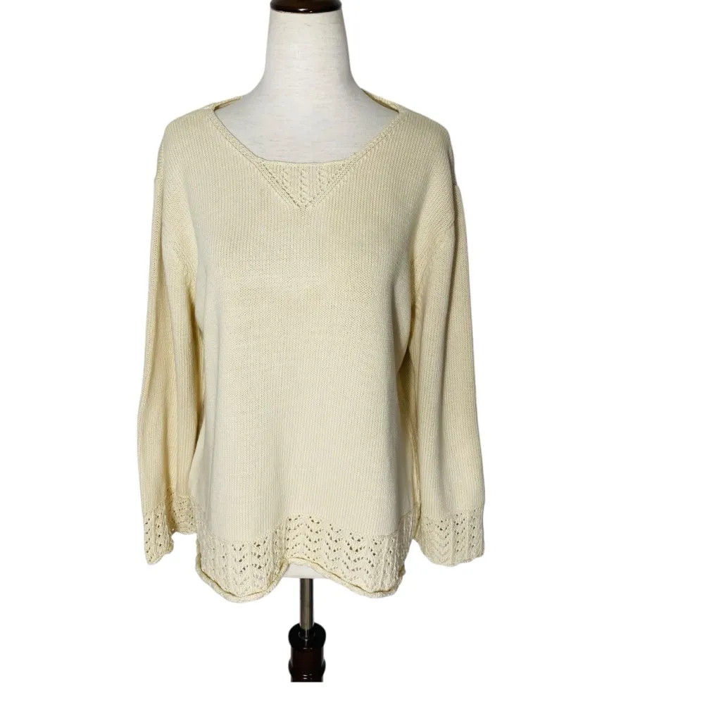 VINTAGE LIZ CLAIBORNE Crochet Accent Sweater - Image 5