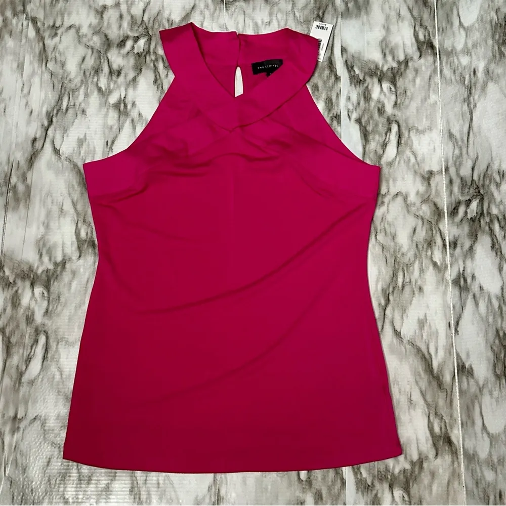 The Limited Hot Pink Cut Out Top Barbiecore Girly Stretch Halter Style Y2K Vibes - Image 2