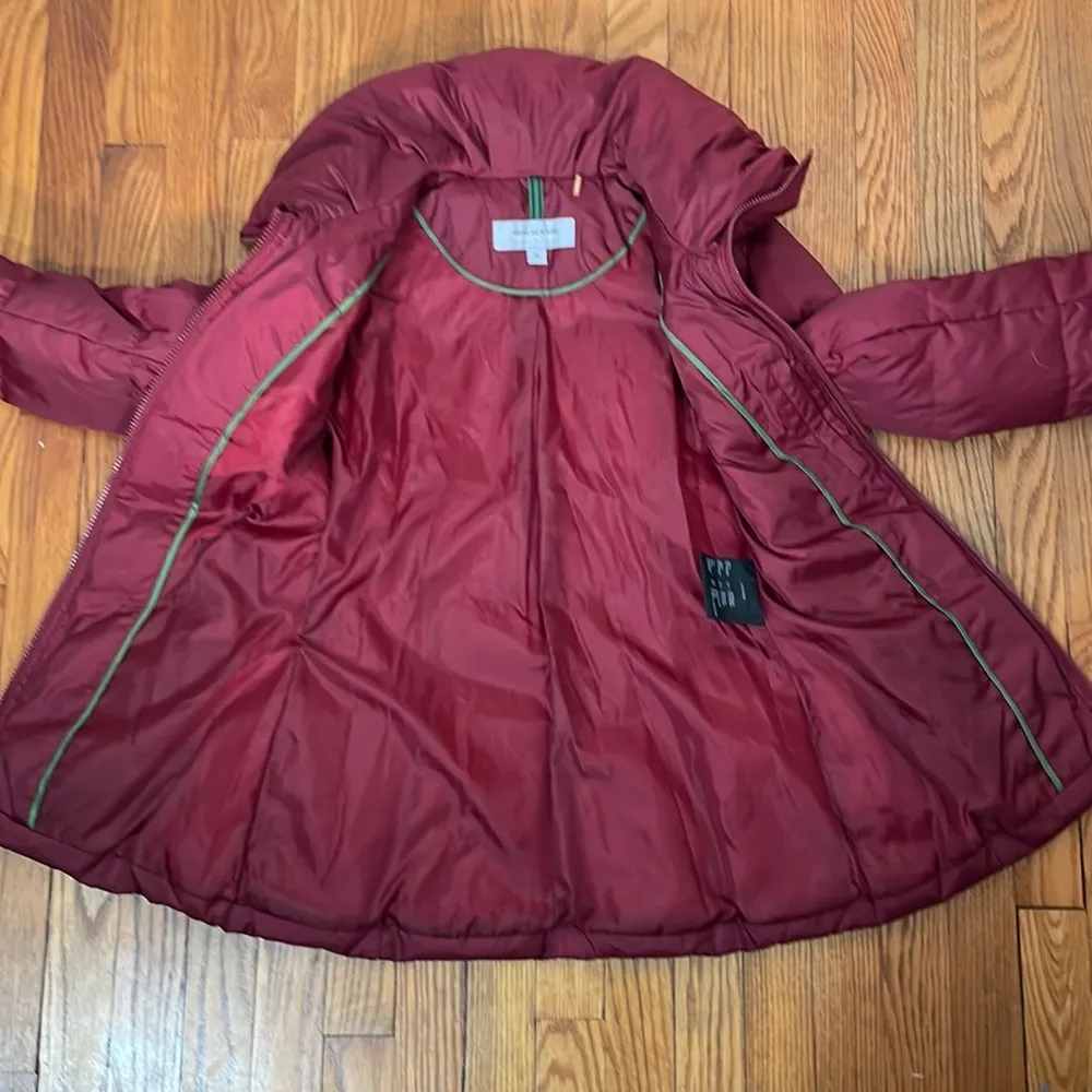 MARC‎ New York Hooded Puffer Jacket Coat Burgundy size XS - Image 3