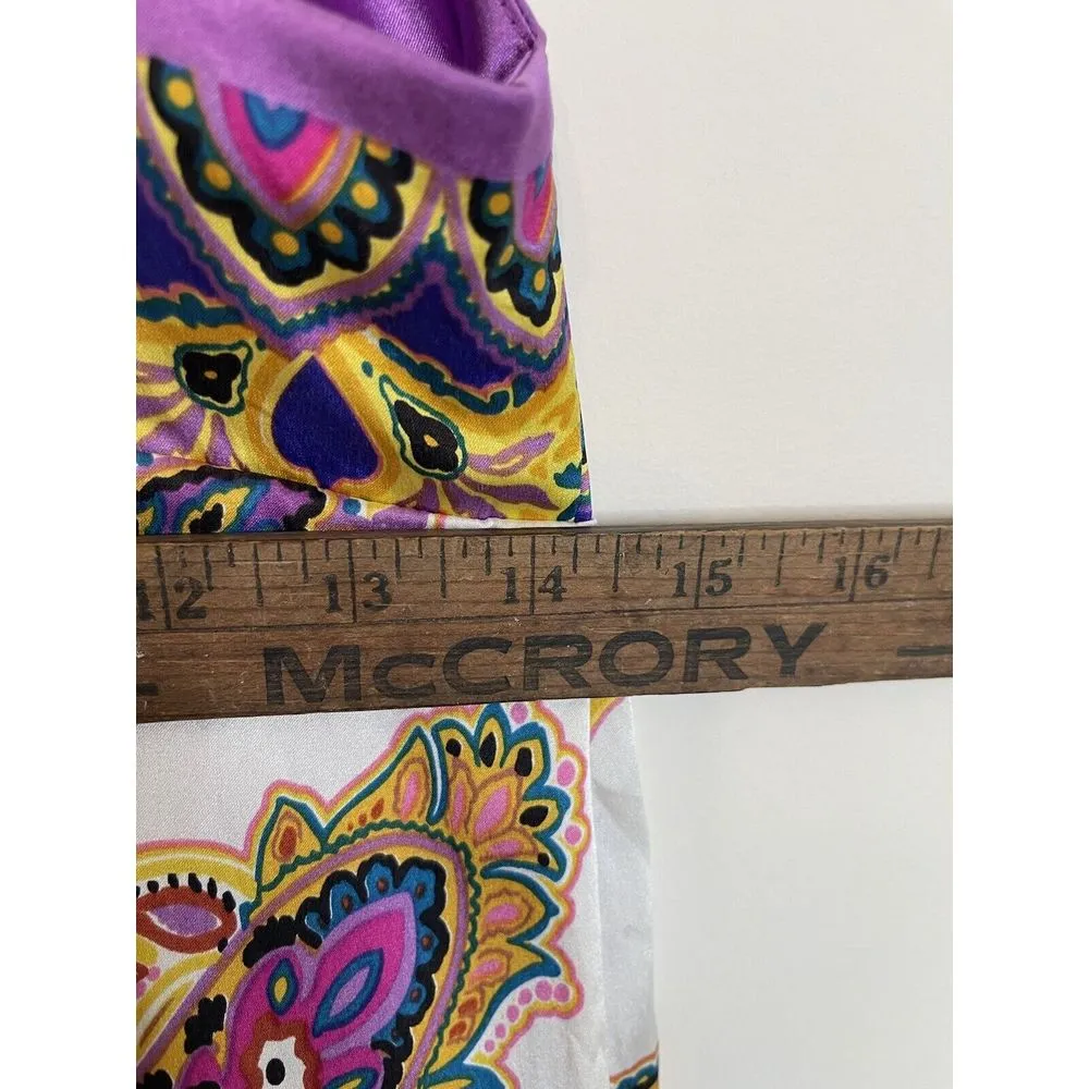 Eci New York Dress‎ size 2 Silky Slip Babydoll Purple Paisley Boho - Image 8