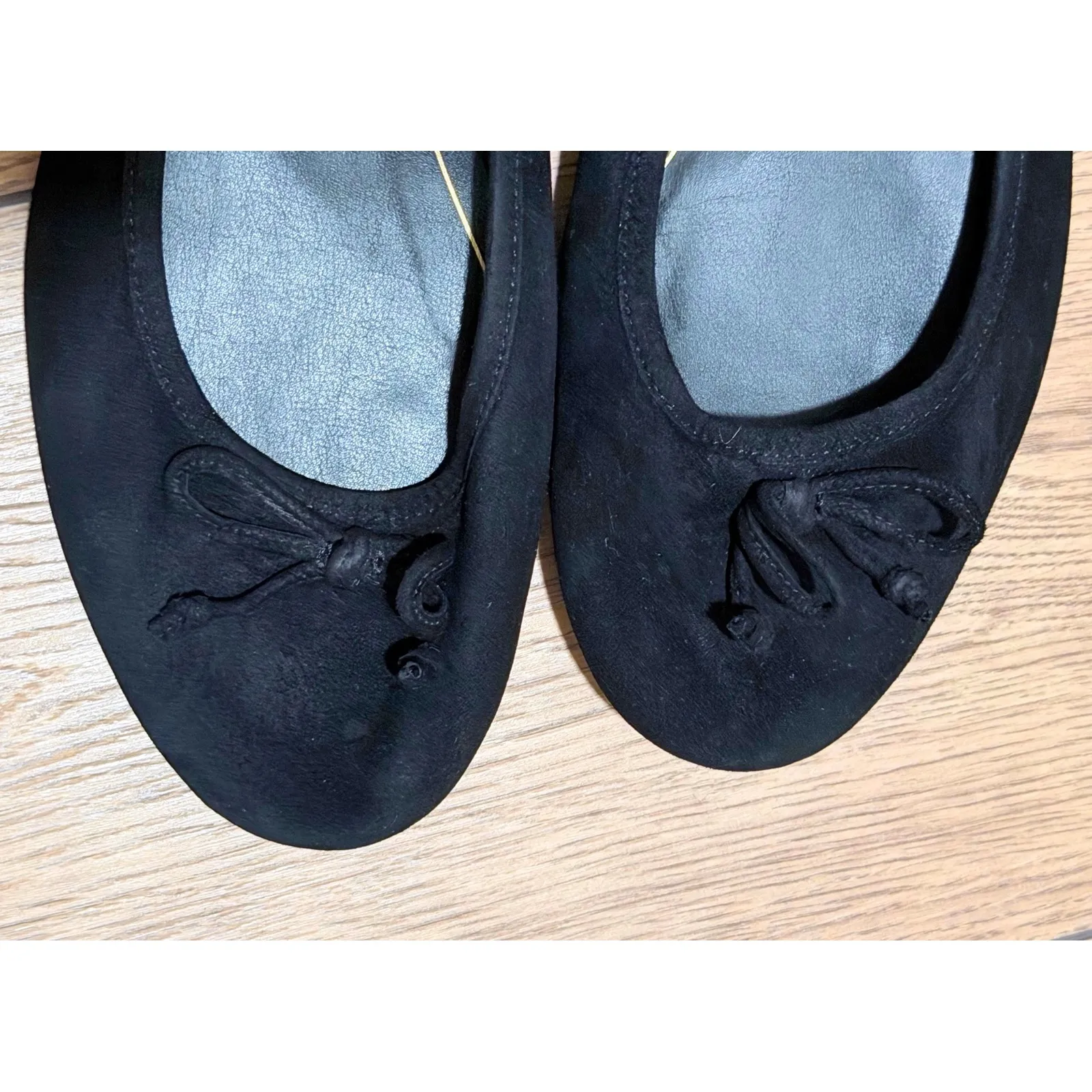 Vionic Callisto Black Suede Ballet Flats Bow Detail Womens 11 Orthopedic Shoes - Image 4