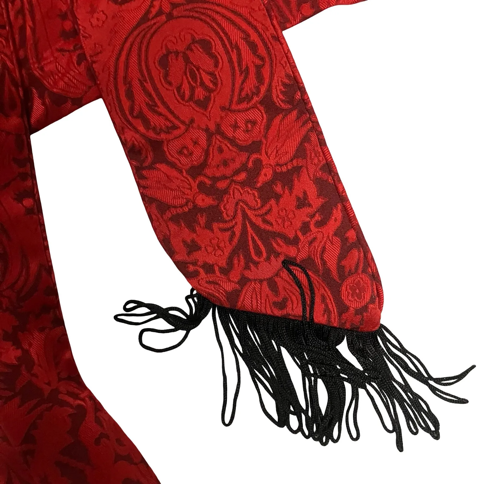 Vintage Victoria's Secret Gold Label Red Paisley Robe Gown Set Size Small - Image 5