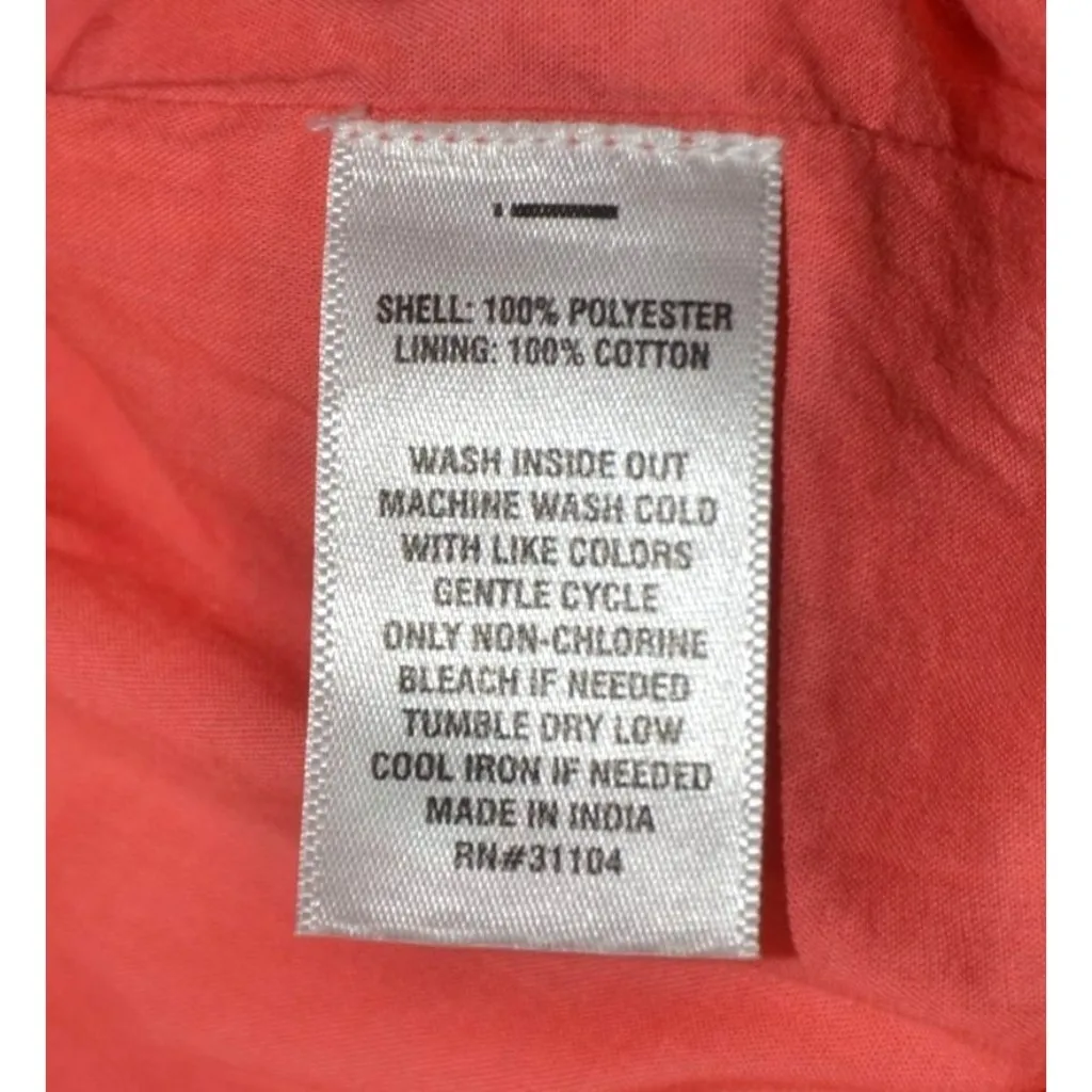 Crown & Ivy Coral Embroidered Parrot Blouse Tunic Top Size XL Vacation Cruise - Image 10