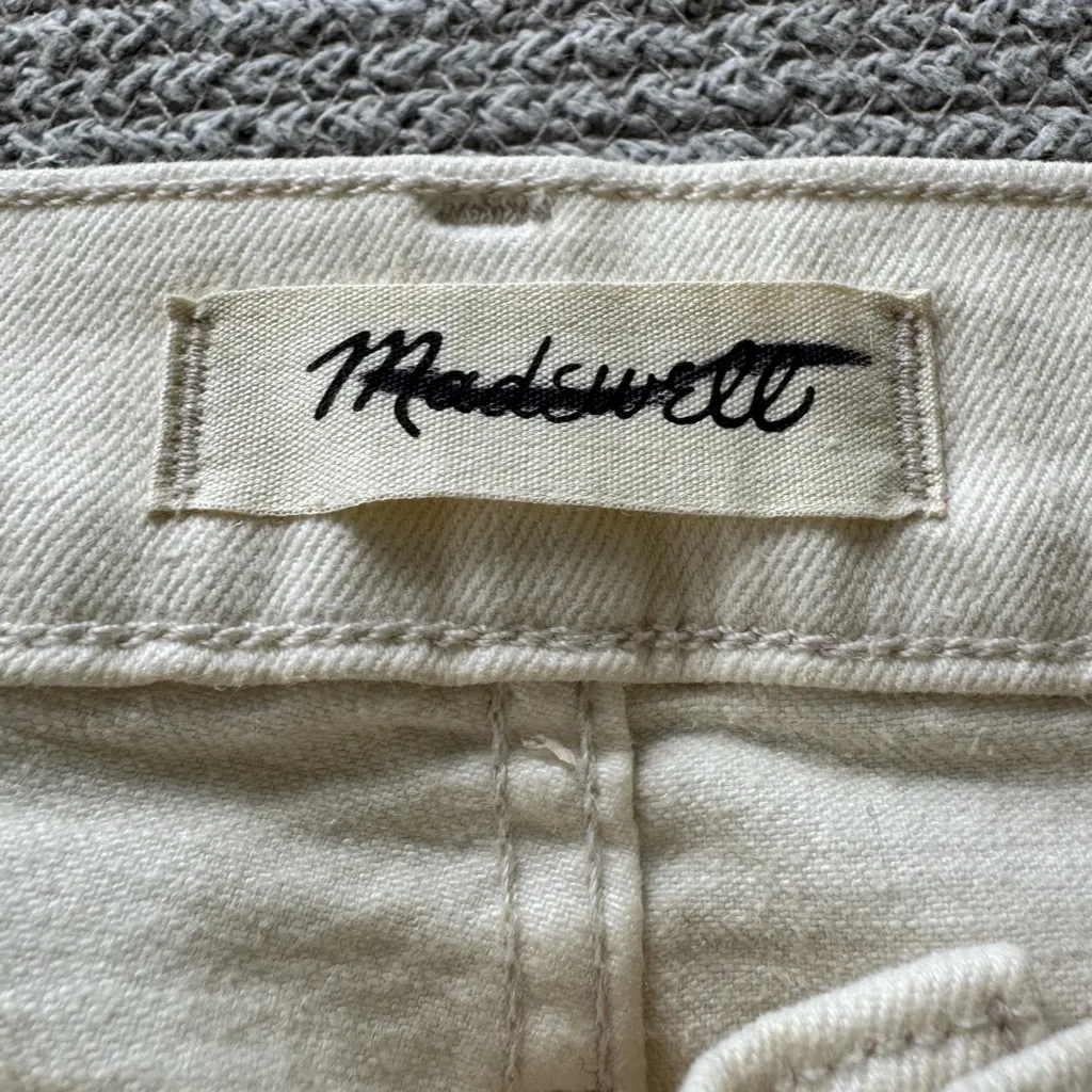 Madewell Perfect Vintage Flare Crop Jeans in Ecru Ivory Size 27 - Image 6