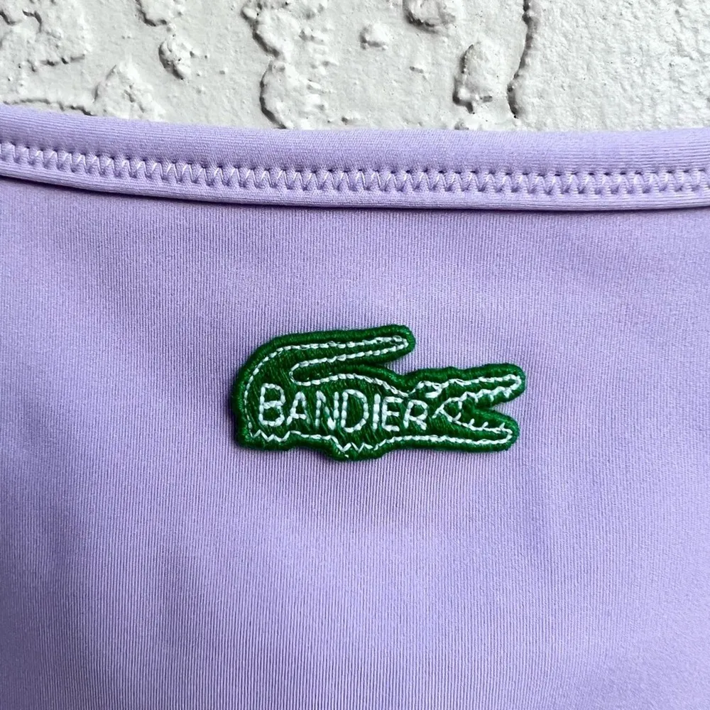 Bandier x Lacoste short catsuit lilac lavender Medium new with tags - Image 3