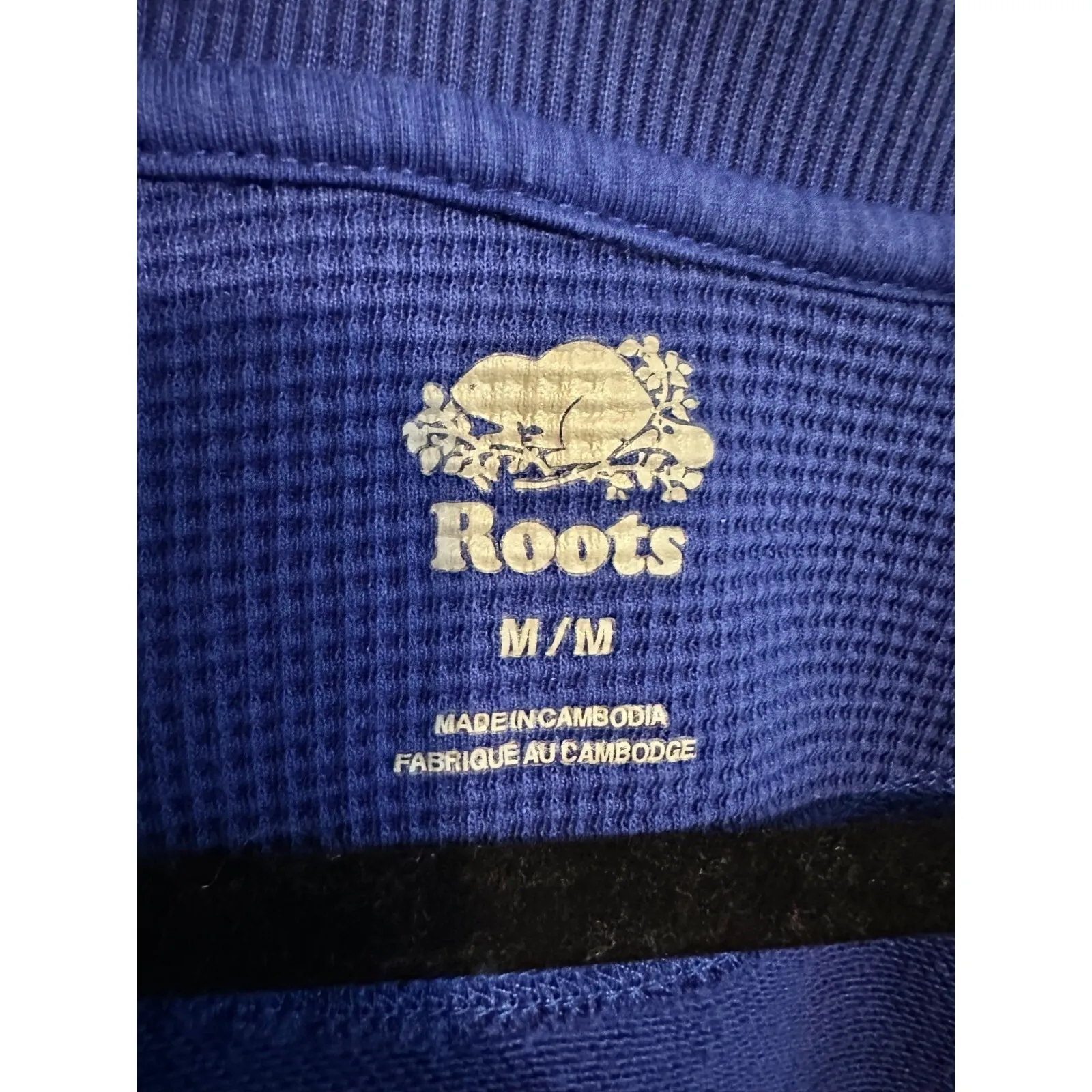 Roots Womens Blue Quarter-Zip‎ Pullover Sweatshirt M Medium Cotton Blend - Image 5