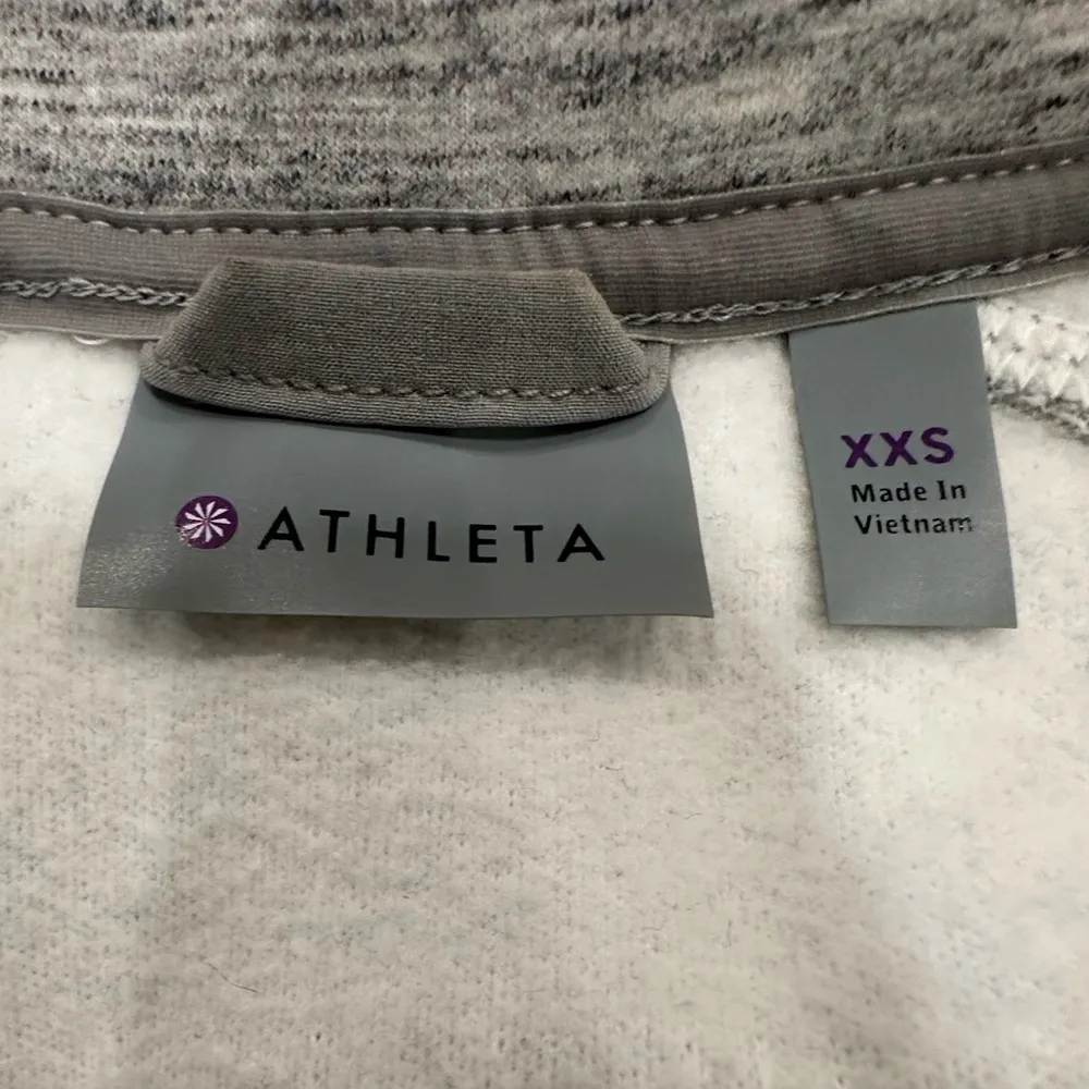 Athleta Stronger Hoodie Full Zip Up Sweatshirt Jacket Gray XXS - Image 3