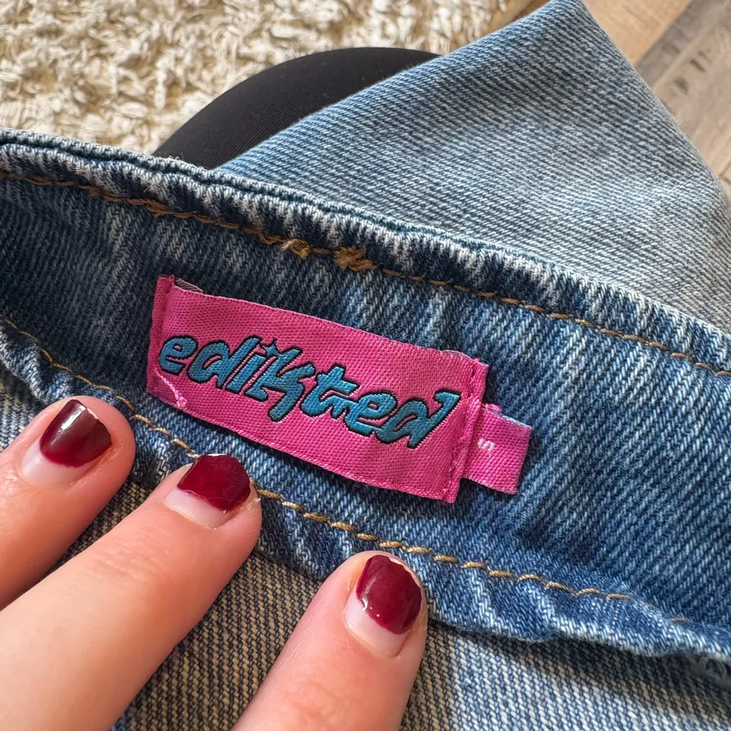 Edikted Denim Blue Skirt - Image 3