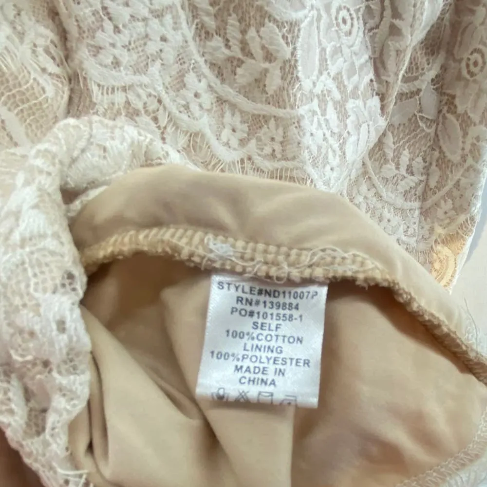 a.peach White Lace Party Dress high-low hem womens sz S - Image 5