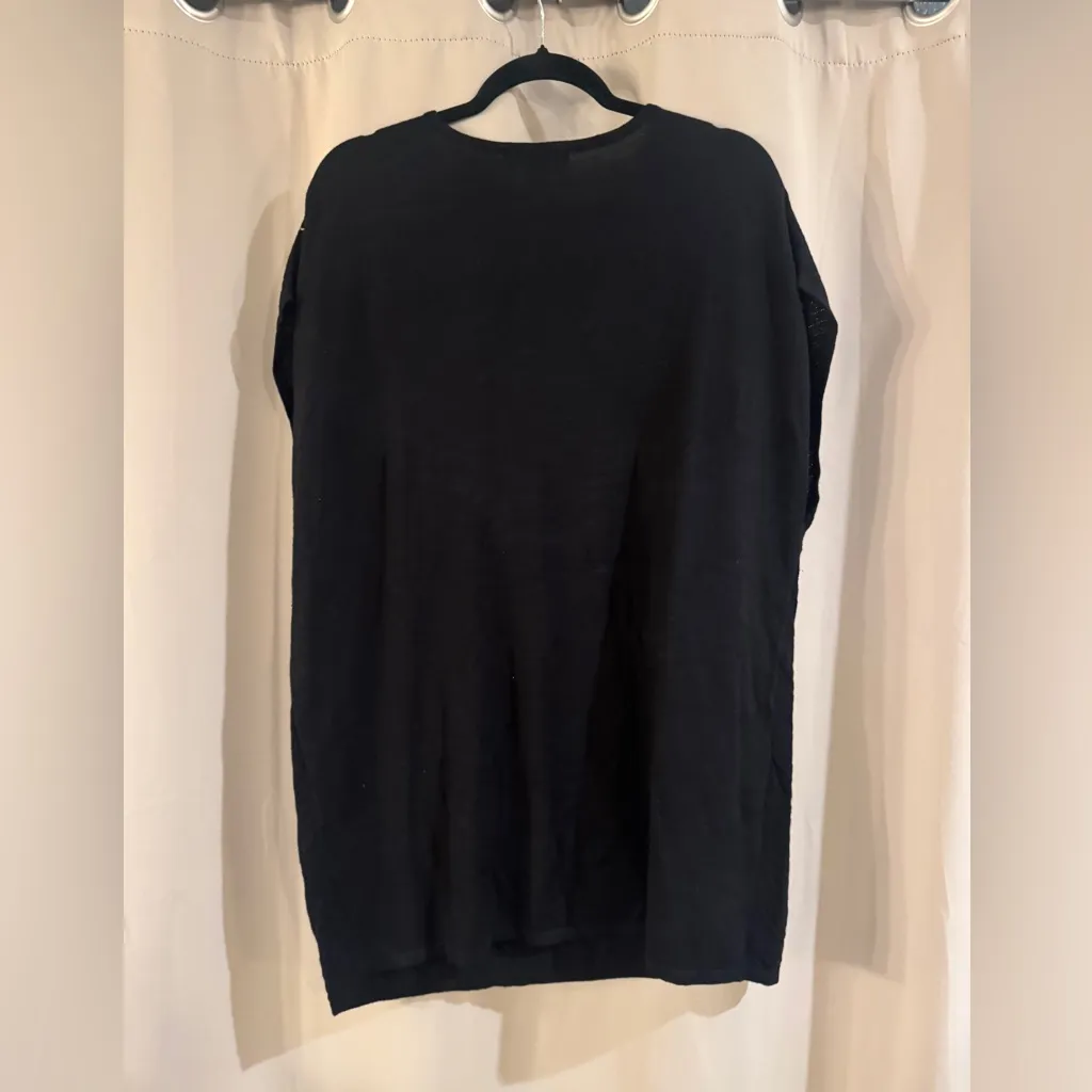 August Silk Black V-Neck Sweater - Image 2