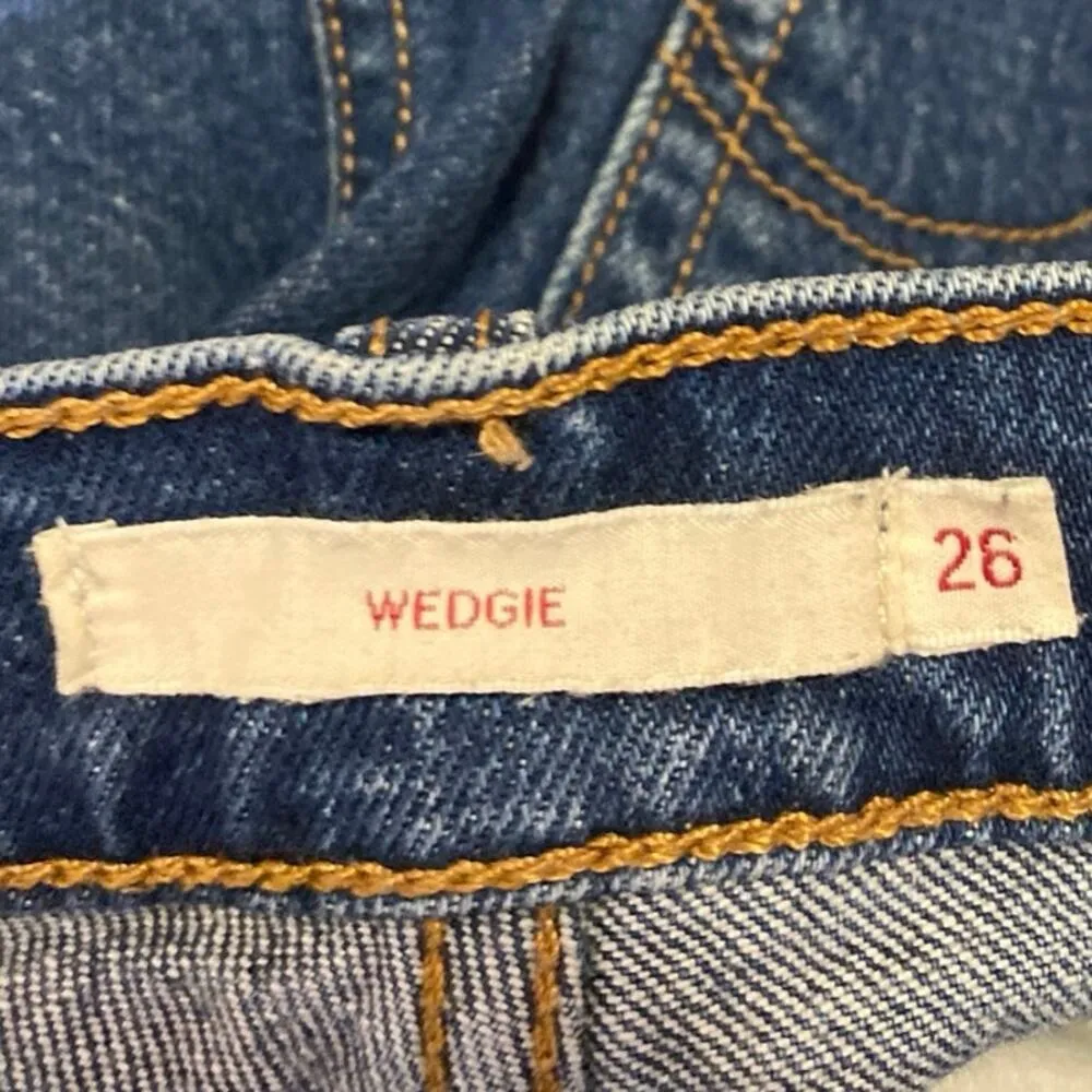 Levi's Wedgie Women's Blue High Rise Skinny Straight Denim Jeans Pants Size 28 - Image 5