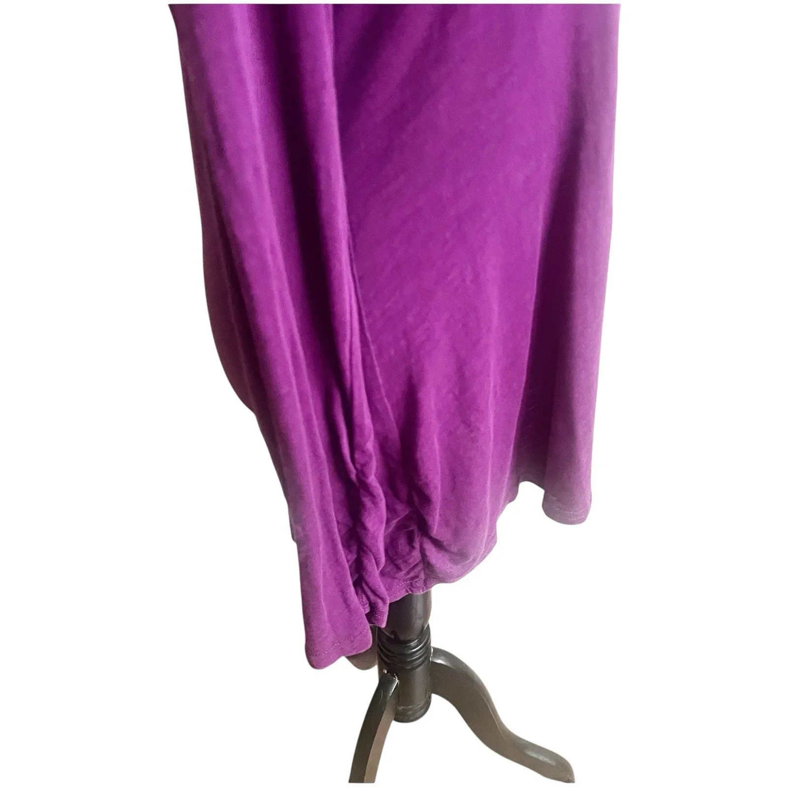 Garnet Hill Purple Cotton Tunic Scoop Neck Long Sleeve Size Large Basics Casual - Image 4