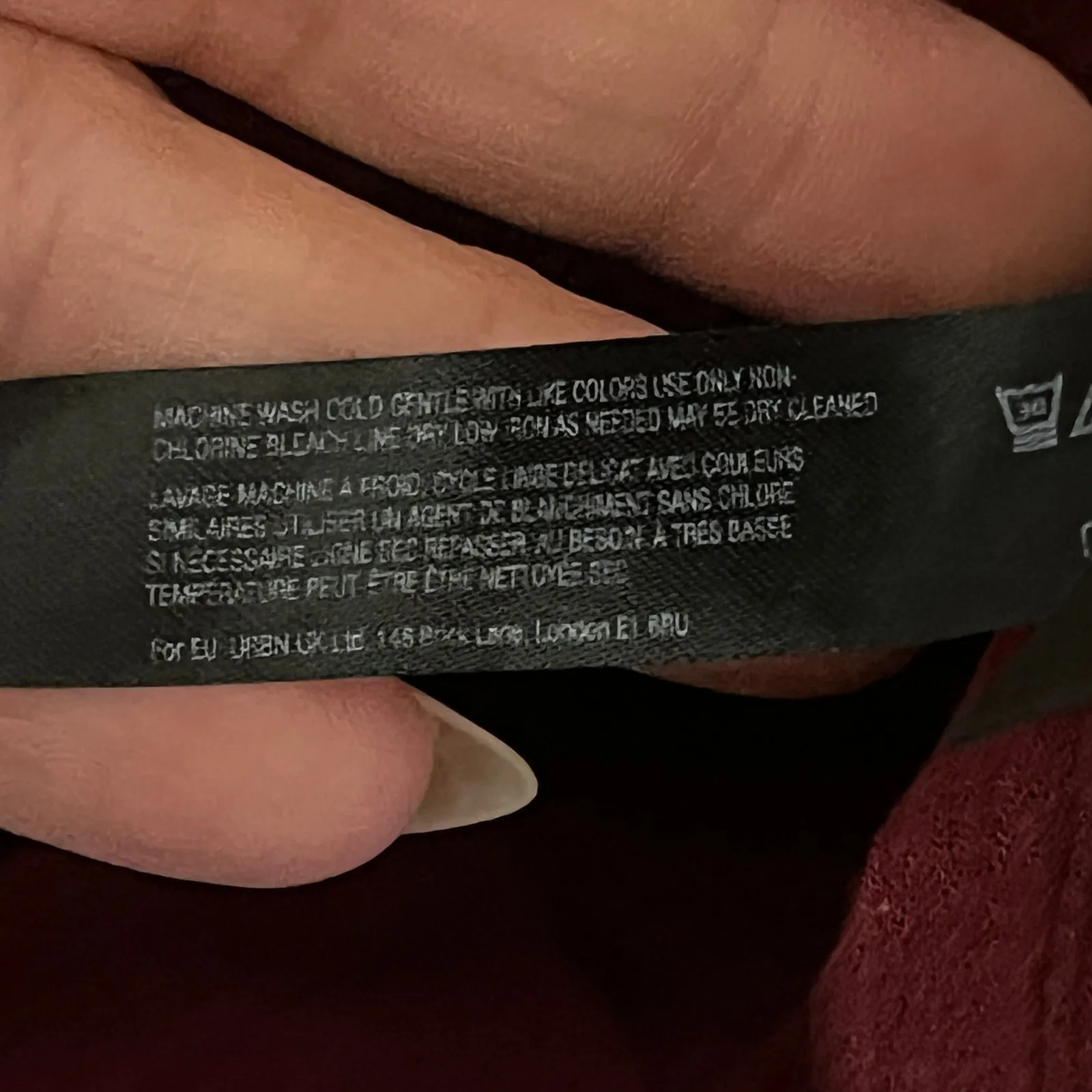 Anthropologie Michelle Plisse Mini Dress Minimalist Pullover Women Burgundy M - Image 8