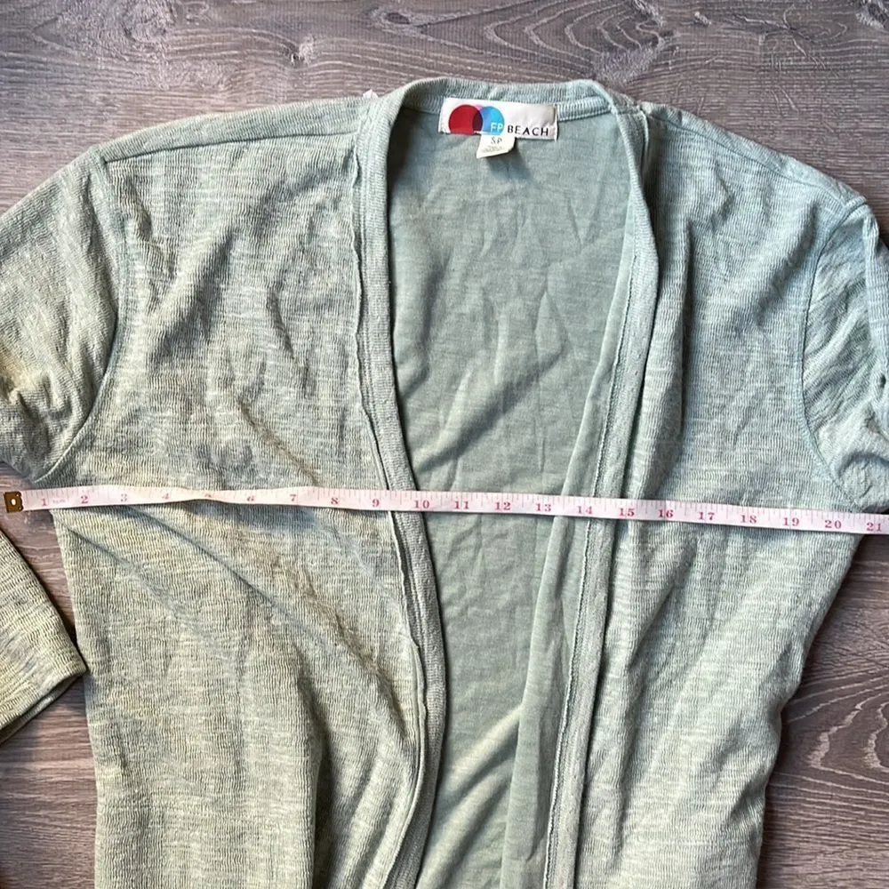FREE PEOPLE Beach Bicoastal Seaglass Green Comfy Cardigan Duster - Image 11