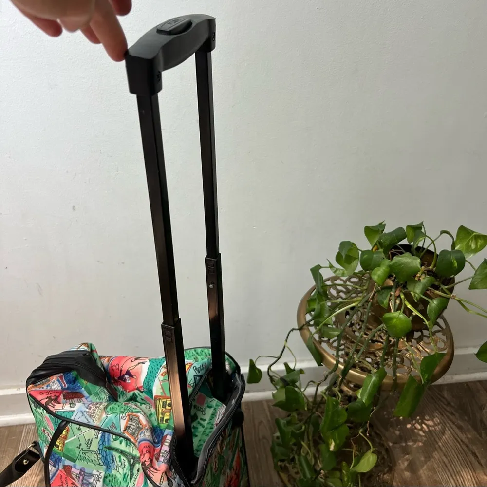 Mia Toro Paris Themed Rolling Duffel Multicolor Travel Bag - Image 11