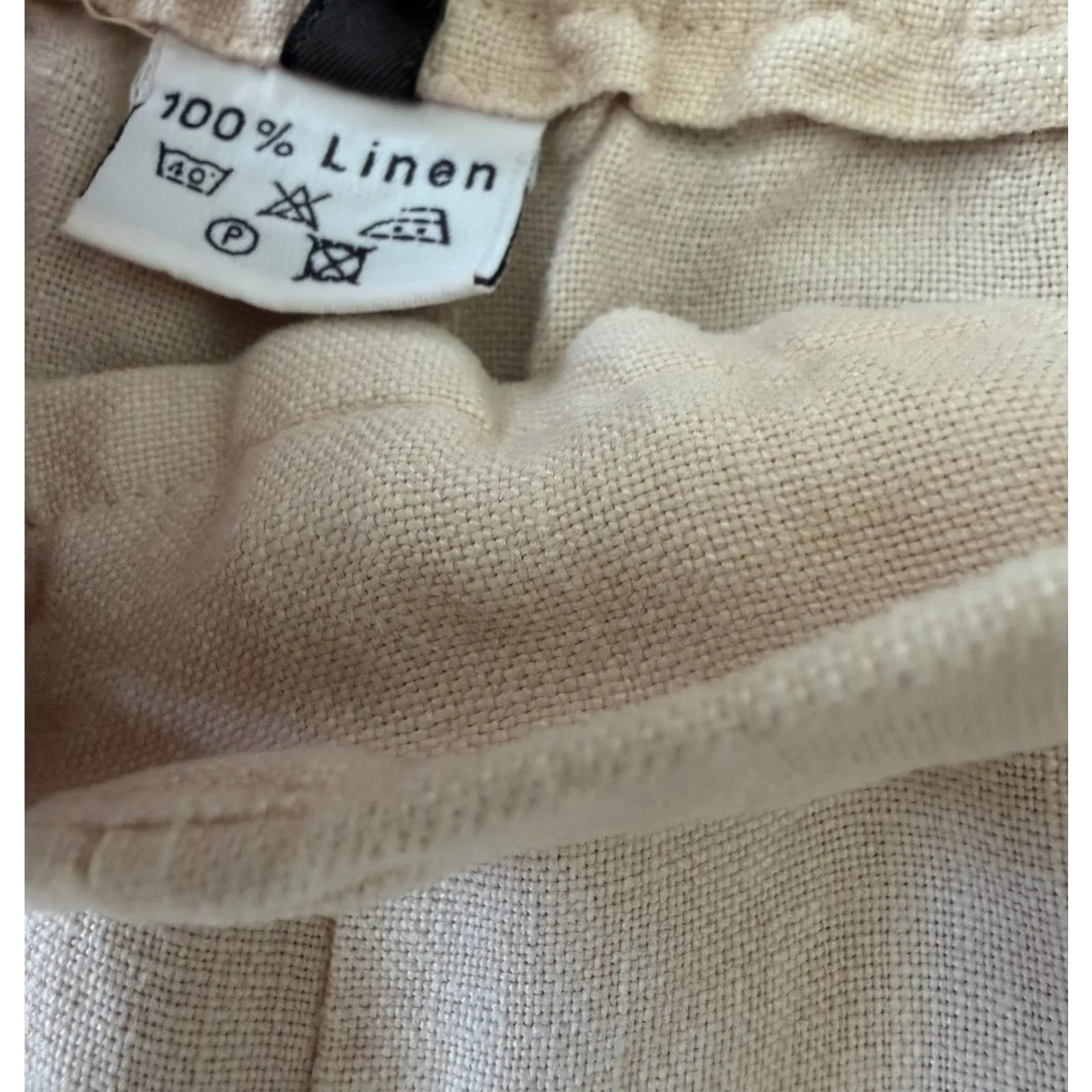 OSKA 100% Linen Pants Cream Beige Wide Leg Side Zip Size 1 US 6 8 Lagenlook - Image 2