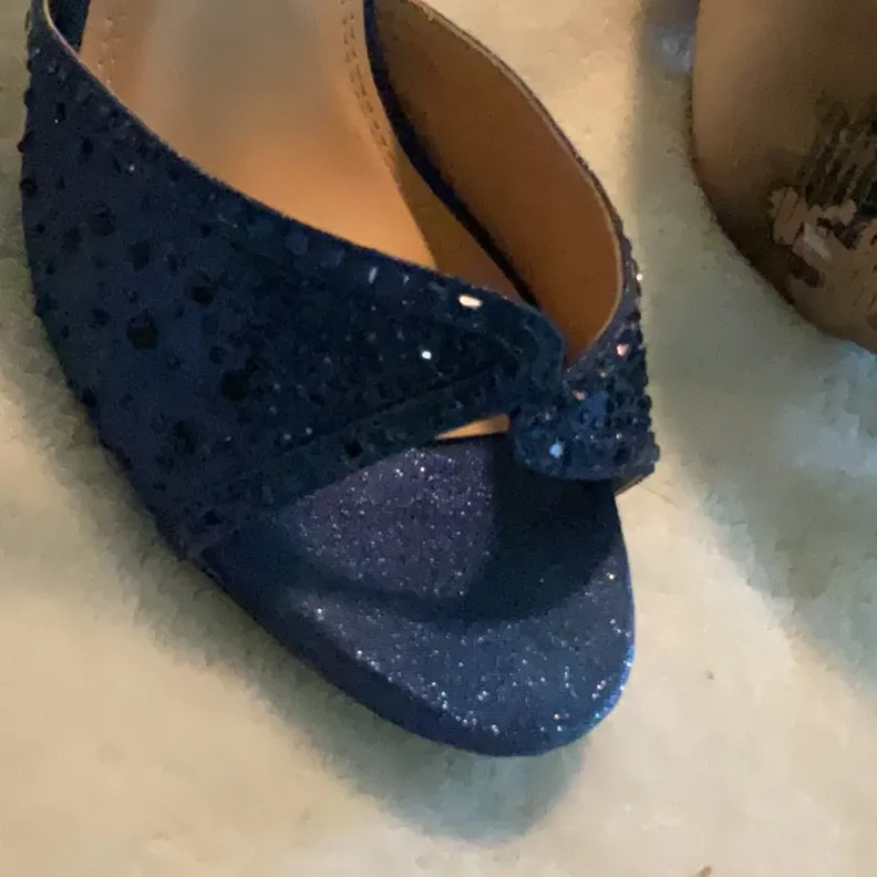 Camille La Vie Blue Heeled Sandals with Ankle Strap, wedding, prom, formal - Image 5