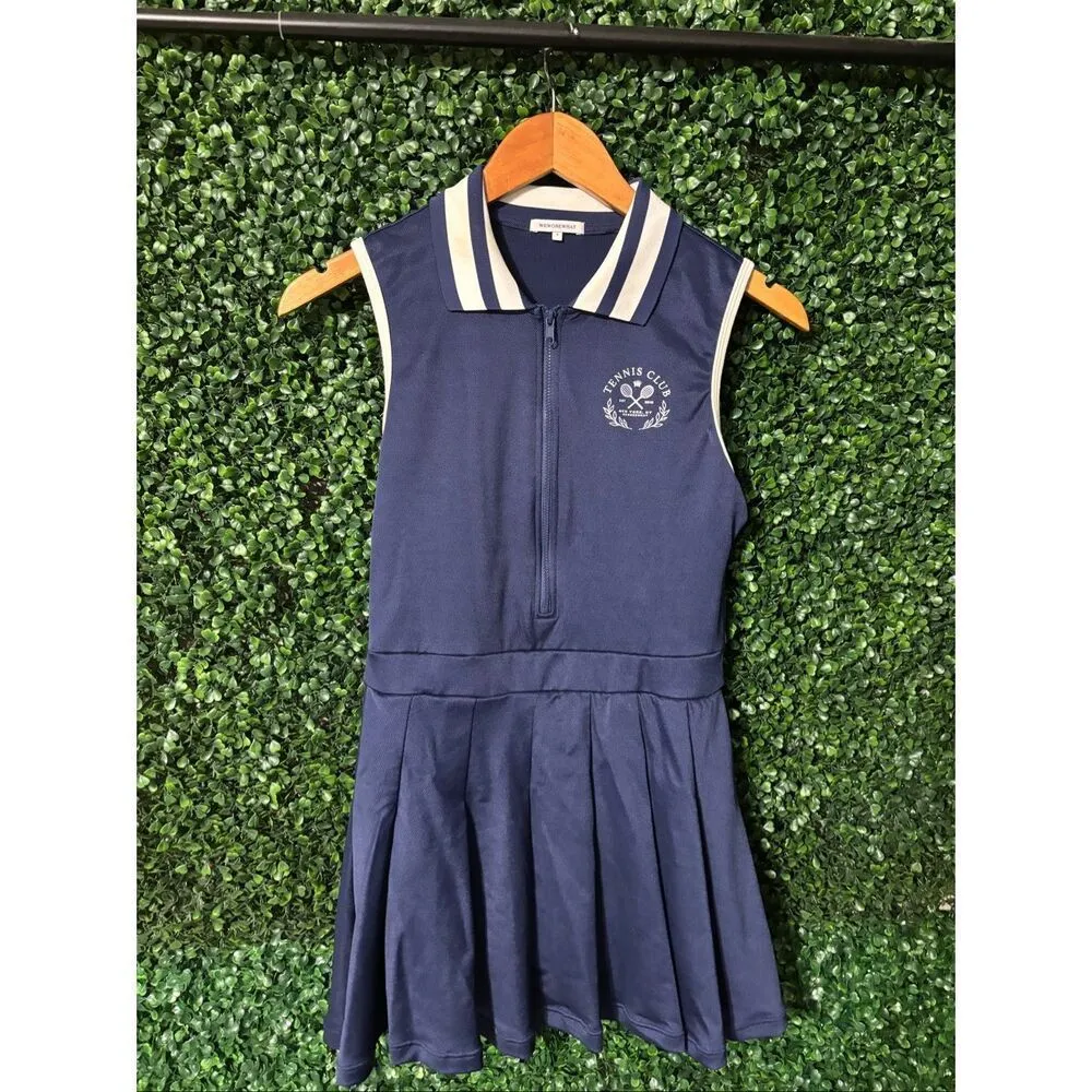 WeWoreWhat NAVY BLUE White Tennis Dress - Size Small TENNIS CLUB NEW YORK - Image 3