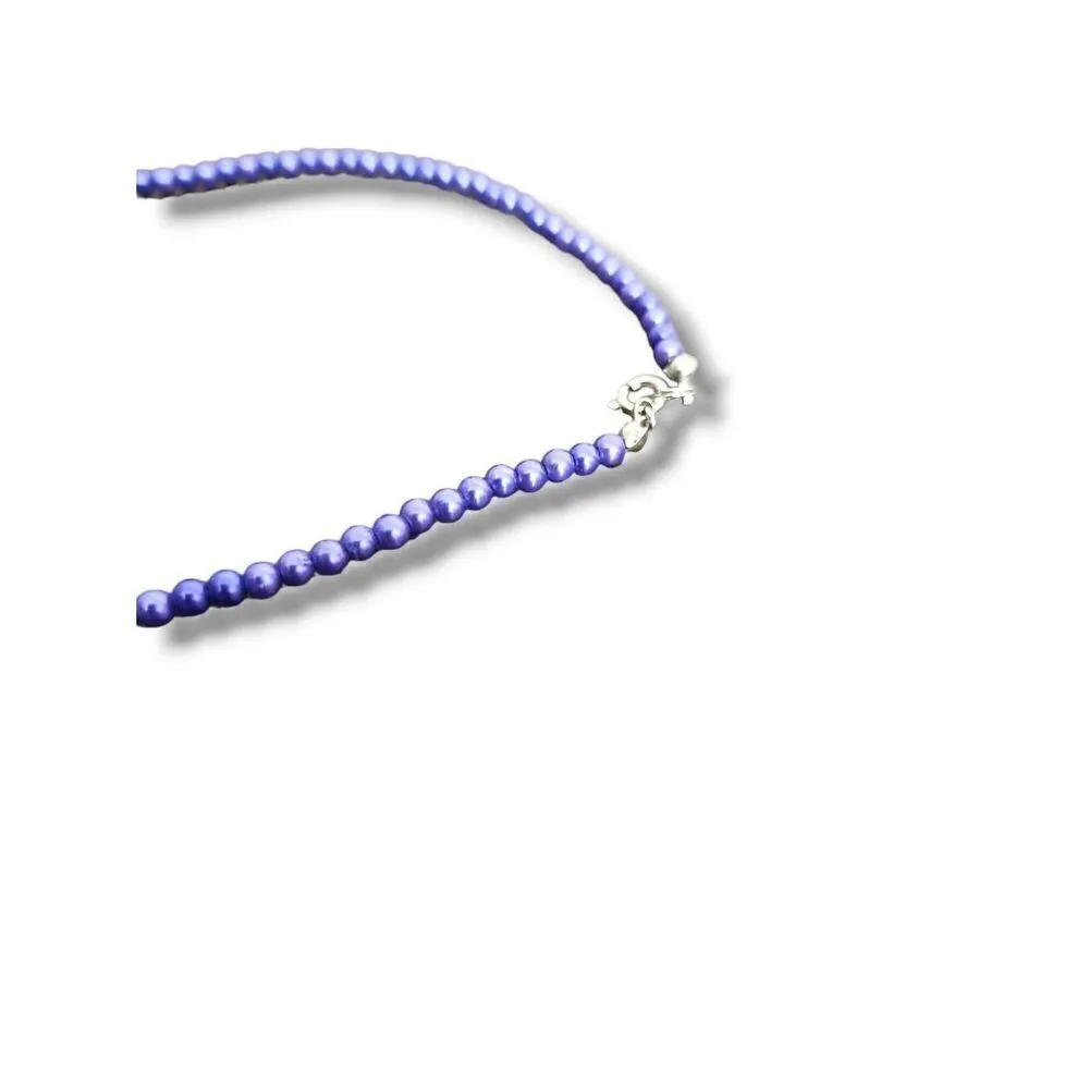 Vintage Y2K Women’s Purple Beaded Choker Princess‎ Necklace 90’s Clueless Bold - Image 5