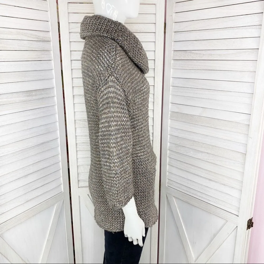 Tommy Bahama Melifont Cowl Neck Pullover Sweater Taupe Metallic XS 3/4 Sleeve - Image 3