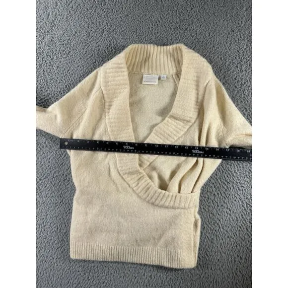 Anthropologie Sweater Women XS Wrap V Neck Merino Wool Long Sleeve - Image 3