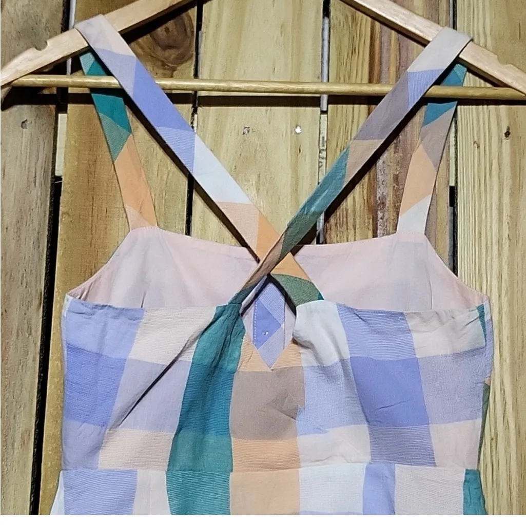 Madewell Multicolor Plaid Midi Dress - Image 5