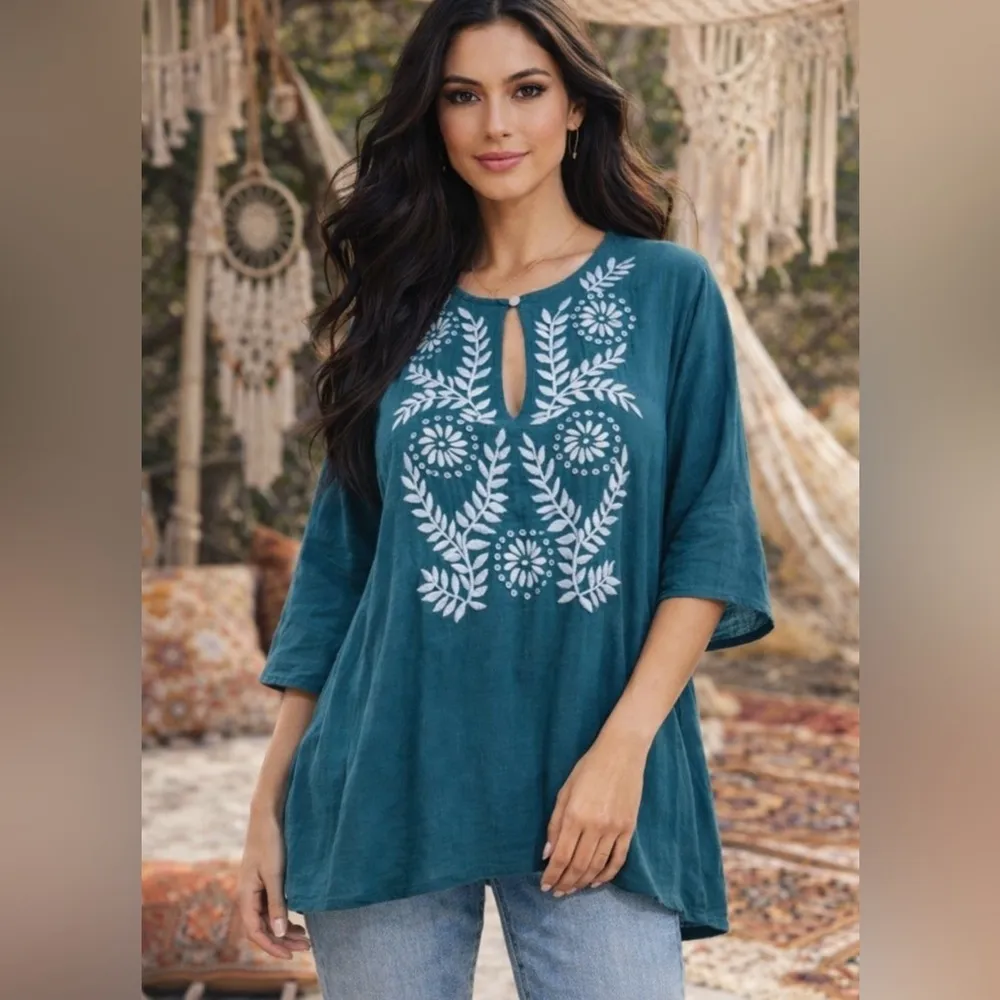 Roller Rabbit Frankie Top in Teal, New with Tags - Image 2