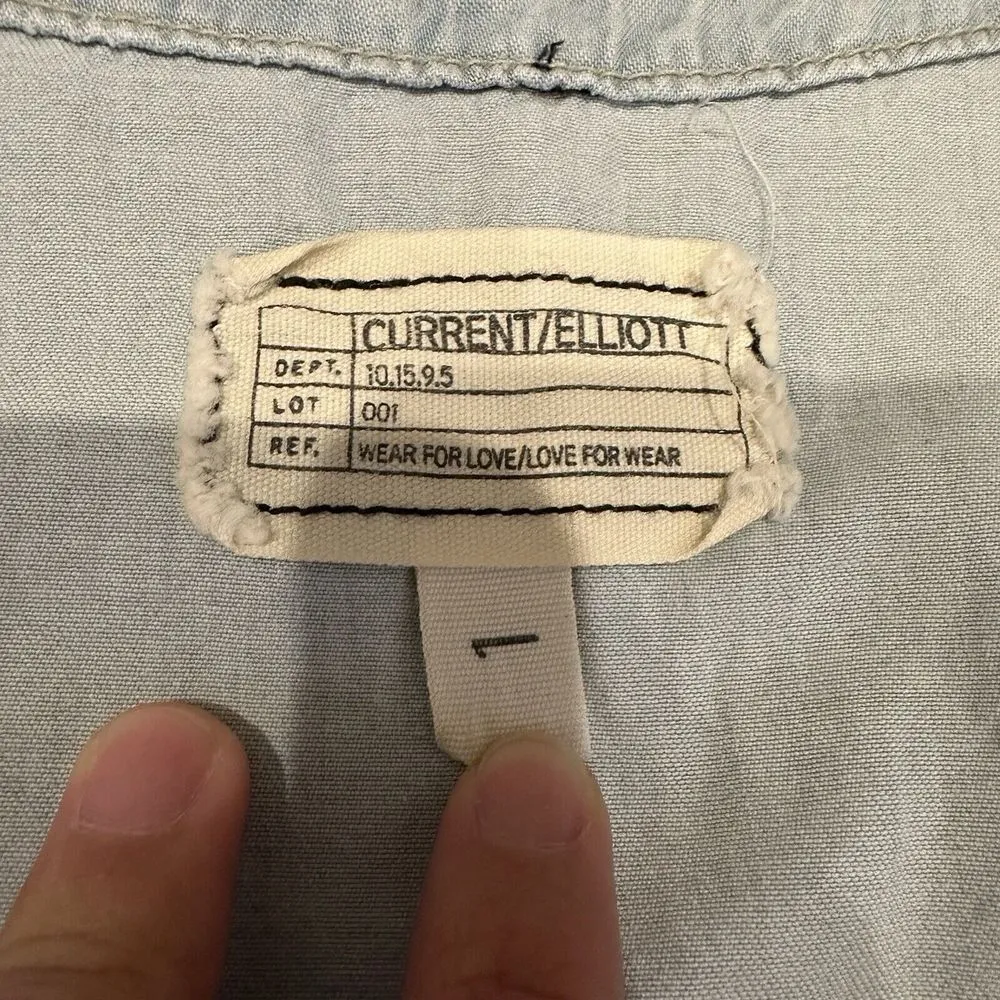 Current Elliot Denim Dress The Valley Dress In Ice Blue Short Women's Size 1 - Image 7