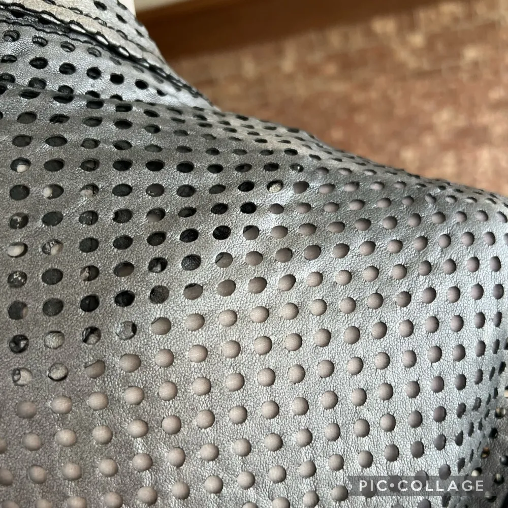 Bano eeMee Jacket Perforated 6 Leather Silver Gray Burnout Lasercut - Image 10