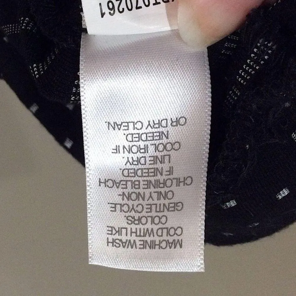 J. Jill Polka Dot Pants Black Ponte Knit Slim Leg Sz Medium Elastic Waist - Image 4