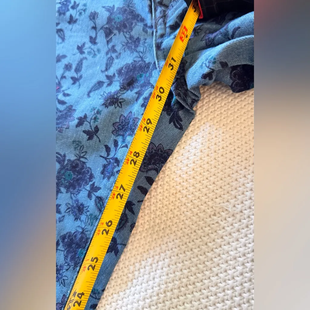 VOLCOM Railed Stretch Blue Floral Denim Legging Jeggings Skinny Jeans - Image 13