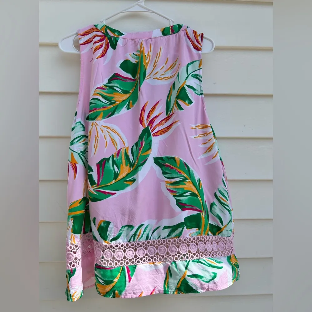 Crown & Ivy Multicolor Leaf Print Top - Image 3