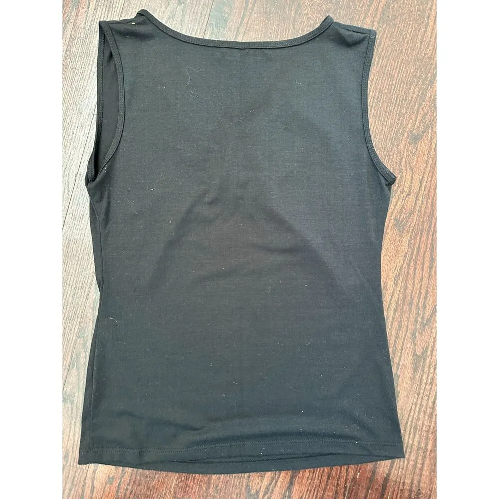 Y2K Boho Bejeweled Tank Top Size Large Blue - Image 3