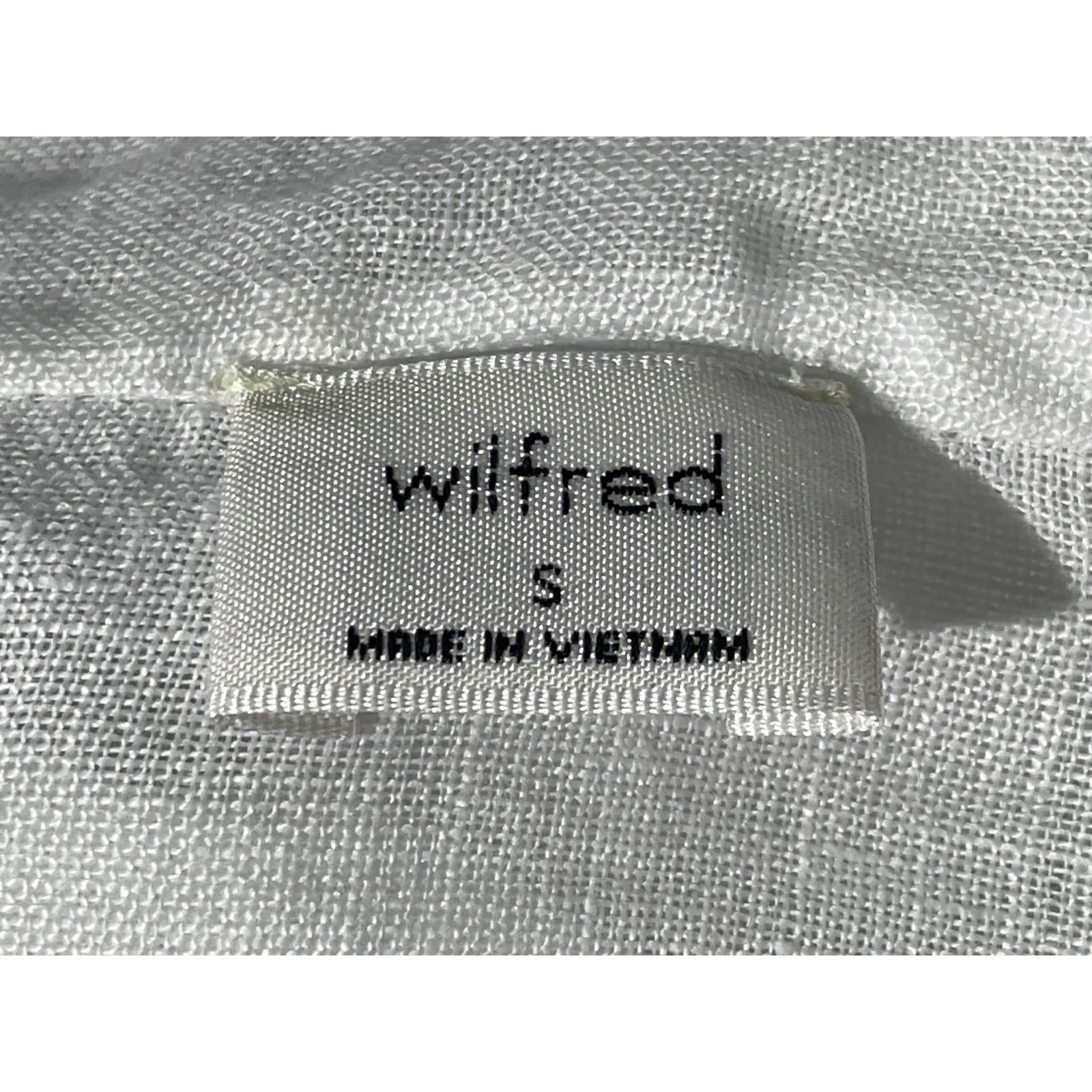 Wilfred Blouse Small White Linen Cover Up Tie Waist Country Club Lagenlook - Image 5