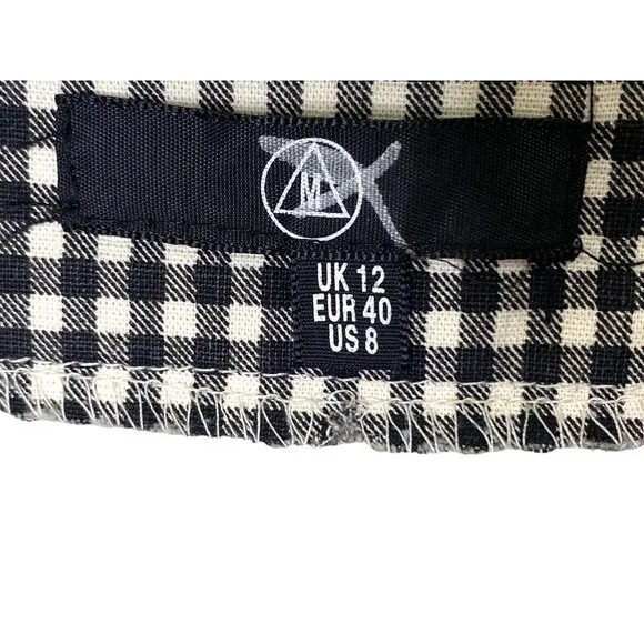 Missguided black white Gingham check plaid frill mini short skirt Size 8 - Image 3