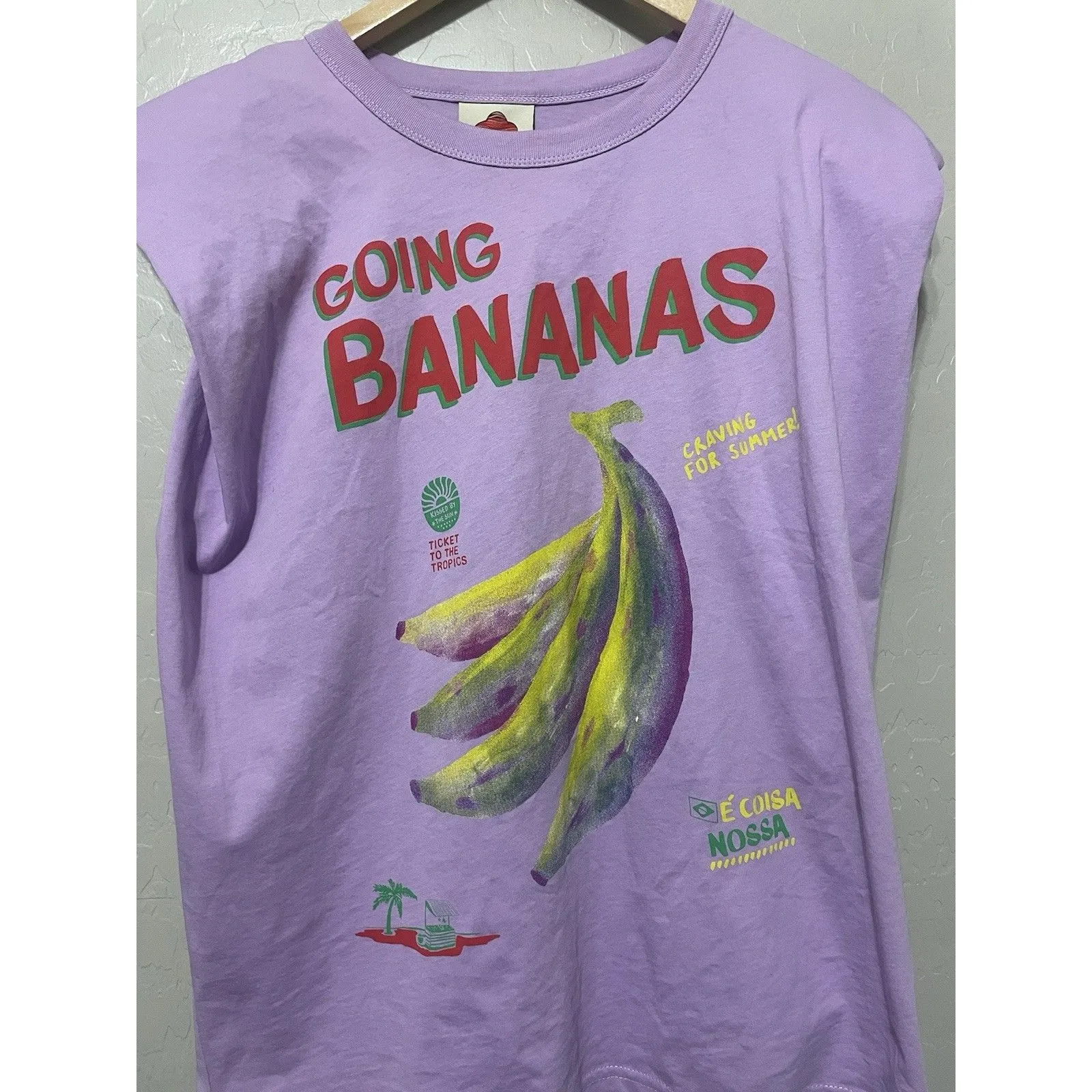 FARM Rio Going Bananas Graphic Print Muscle Tank Sz XS Top Tropical Vacation - Image 4