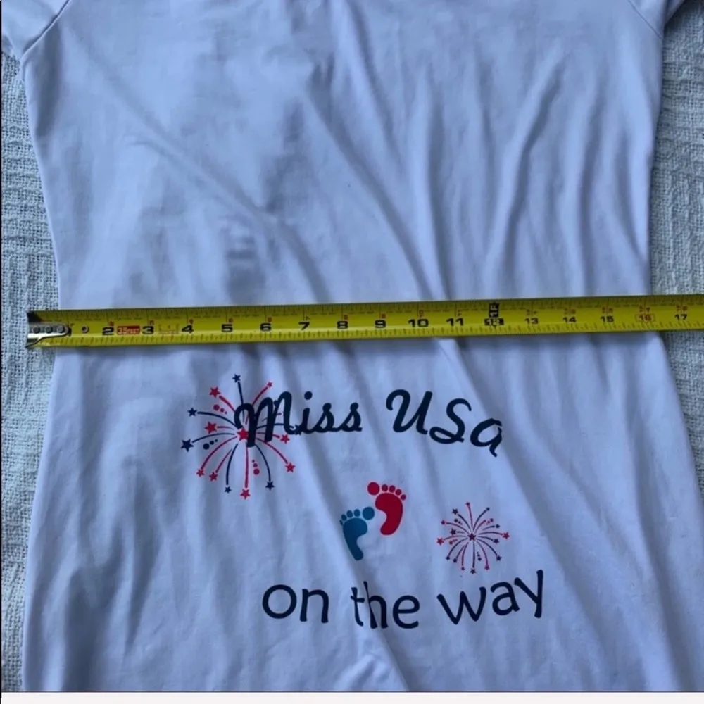 Maternity 4th of July size M red,white,blue pregnancy announcement shirt - Image 6