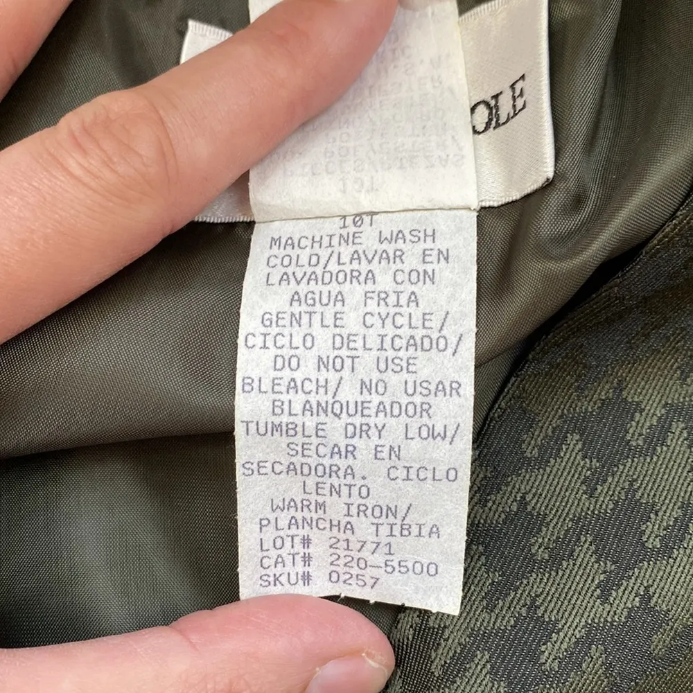 Vintage Danny & Nicole NY olive green houndstooth dress vest, size 10 tall - Image 6