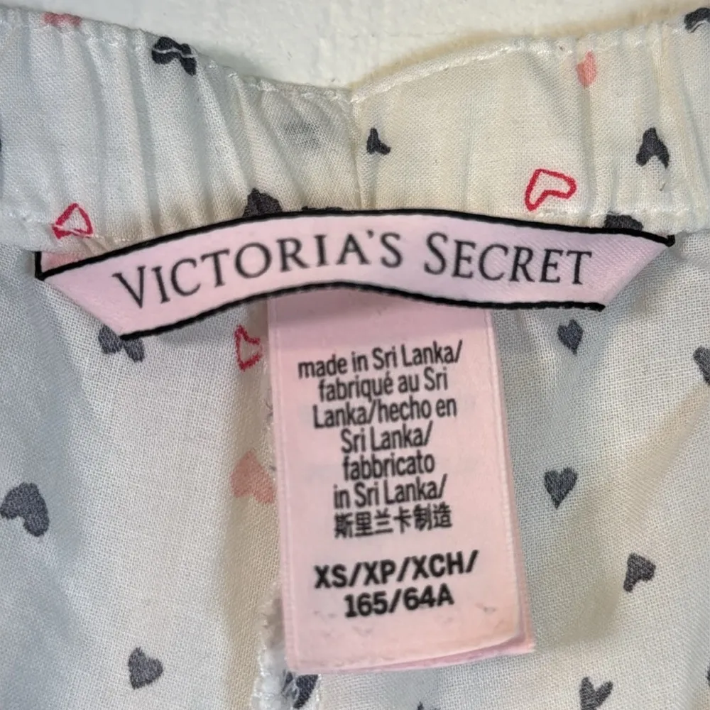 Victoria's Secret White Pajama Lounge Pants Colored Hearts Size XS EUC #2646 - Image 5