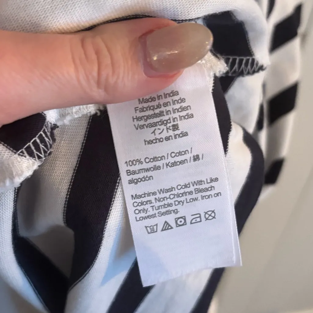 J. Crew Navy and White Striped Maxi Dress Cotton Nautical Preppy Classic Small - Image 8